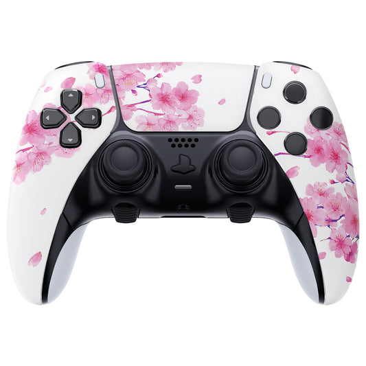 eXtremeRate Replacement Left Right Front Housing Shell with Touchpad Compatible with PS5 Edge Controller - Cherry Blossom Whisper