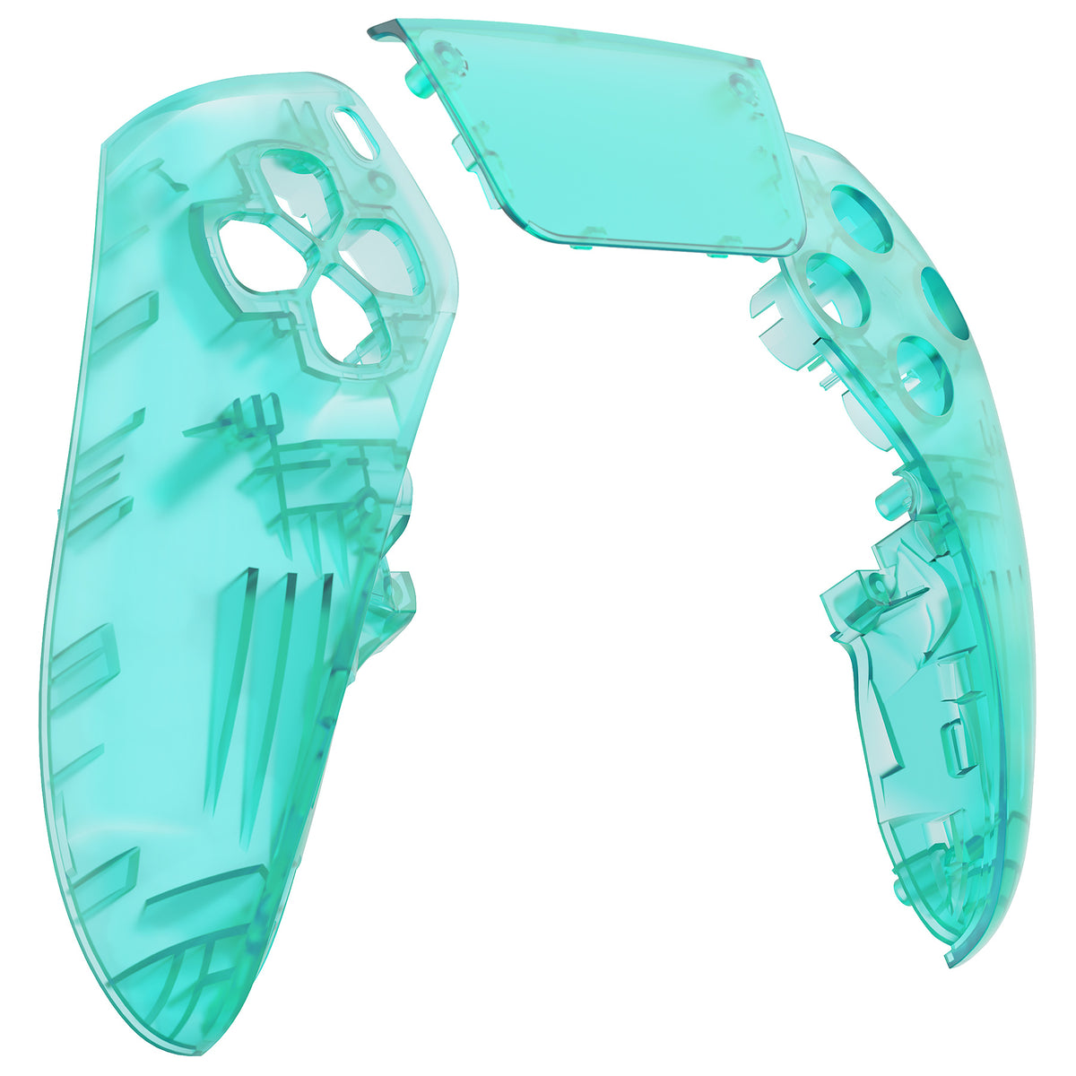 eXtremeRate Replacement Left Right Front Housing Shell with Touchpad Compatible with PS5 Edge Controller - Emerald Green