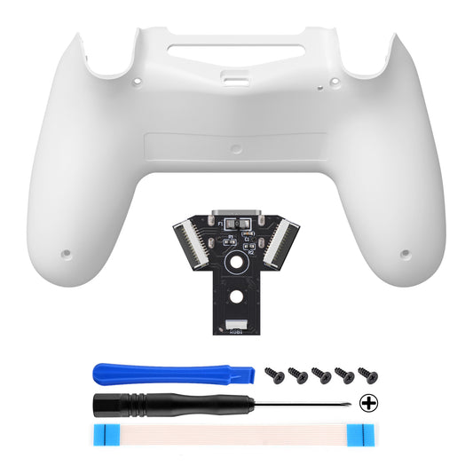 eXtremeRate Type-C Version Replacement Bottom Shell Compatible with PS4 Controller JDM-040/050/055 Models - White