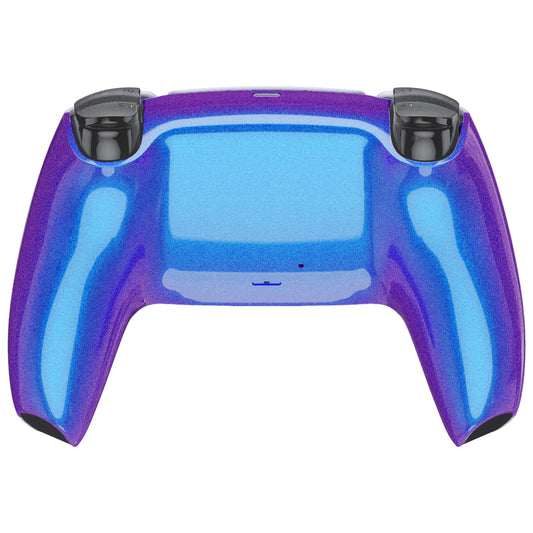 eXtremeRate Replacement Back Housing Bottom Shell Compatible with PS5 Controller BDM-010/020/030/040/050 - Chameleon Purple Blue Glossy