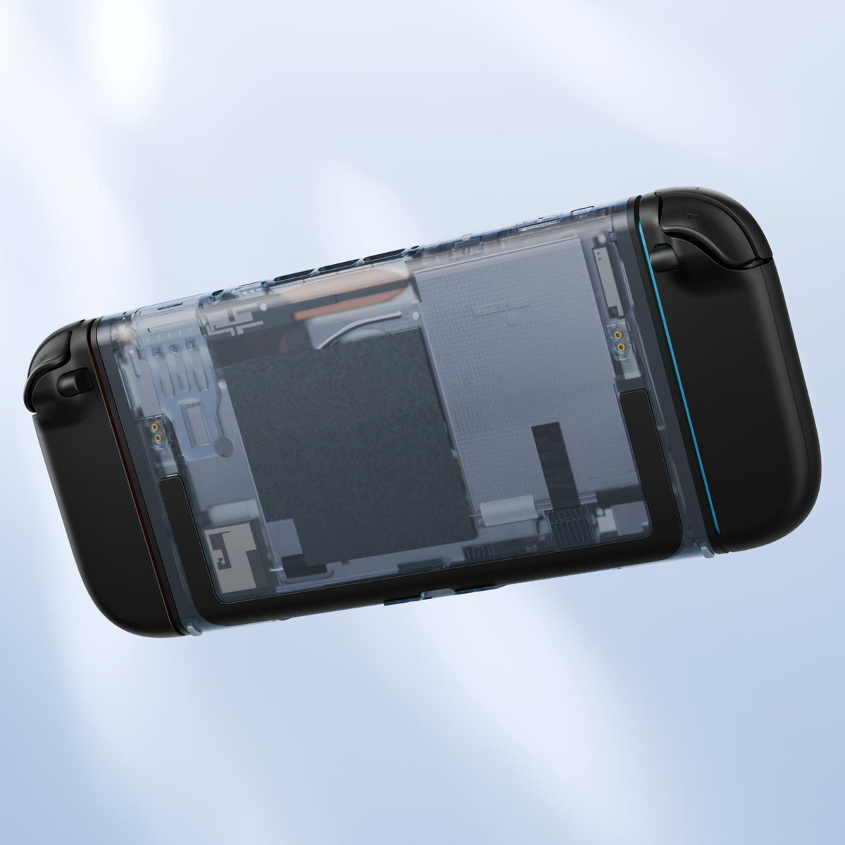 eXtremeRate Replacement DIY Rear Back Plate for Nintendo Switch 2 Handheld Console (Without Kickstand) - Clear Glacier Blue