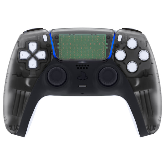 eXtremeRate Replacement Front Housing Shell with Touchpad Compatible with PS5 Controller BDM-010/020/030/040/050 - Clear Black