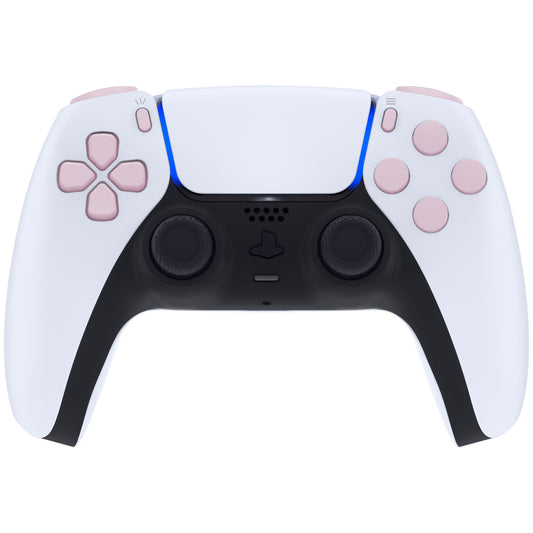 eXtremeRate Replacement Full Set Buttons Compatible with PS5 Controller BDM-010/020 - Cherry Blossoms Pink