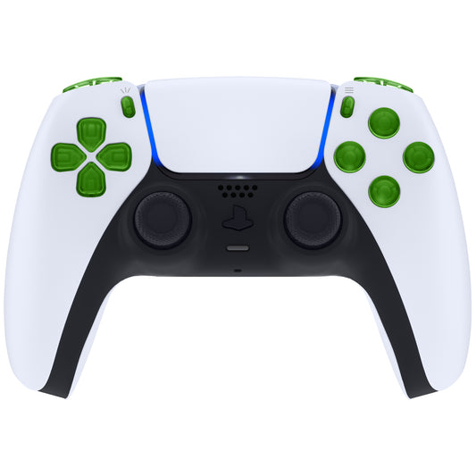 eXtremeRate Replacement Full Set Buttons Compatible with PS5 Controller BDM-010/020 - Clear Green