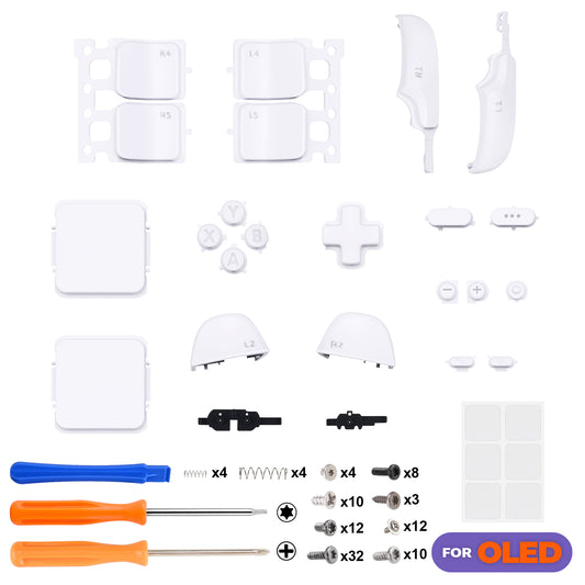 eXtremeRate Replacement Full Set Buttons for Steam Deck OLED - White