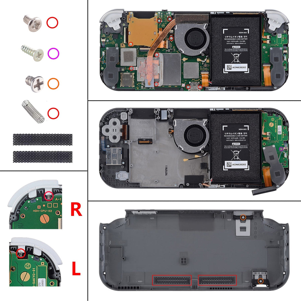 eXtremeRate Replacement Full Set Shells with ABXY Buttons & Screen Protector for Nintendo Switch Lite - Clear Red
