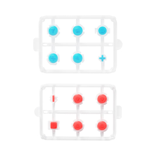 eXtremeRate Retail Replacement Controller ABXY Direction Home Capture + - Jelly Buttons, Two-Tone Pale New Hope Red & Blue & Clear with Symbols Action Face Keys for Nintendo Switch & Switch OLED Joy-con - JoyCon NOT Included - AJ7011