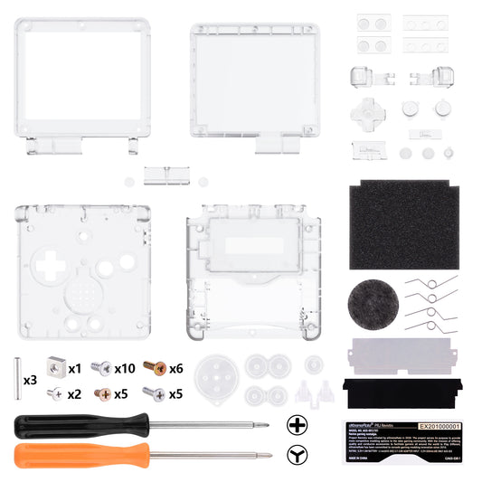 eXtremeRate Retail IPS Ready Upgraded eXtremeRate Clear Custom Replacement Housing Shell for Gameboy Advance SP GBA SP – Compatible with Both IPS & Standard LCD – Console & Screen NOT Included - ASPM5001