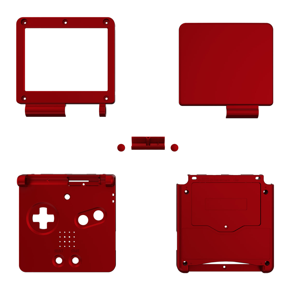 eXtremeRate Retail IPS Ready Upgraded Scarlet Red Soft Touch Custom Replacement Housing Shell for Gameboy Advance SP GBA SP – Compatible with Both IPS & Standard LCD – Console & Screen NOT Included - ASPP3004