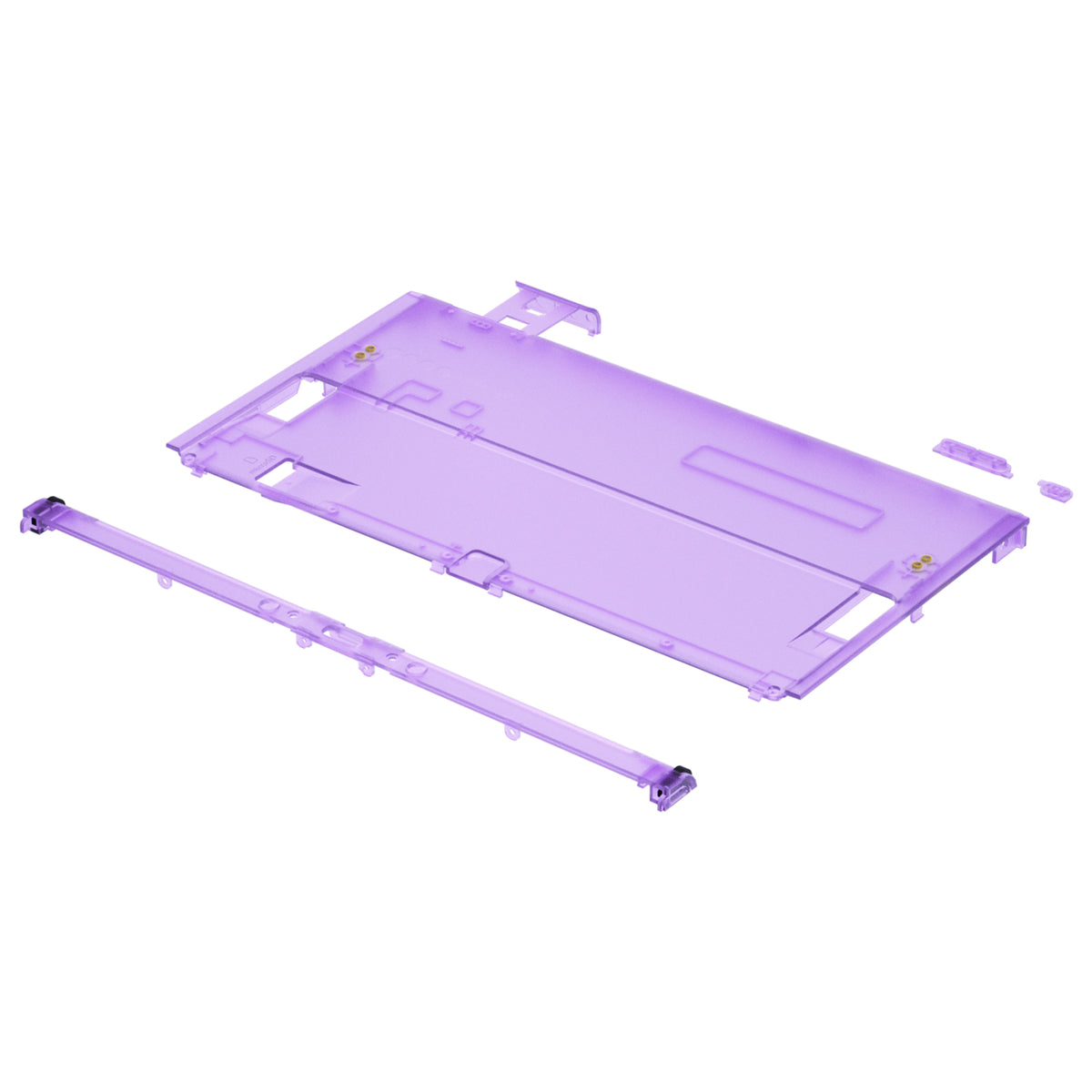 eXtremeRate Retail Clear Atomic Purple Console Back Plate DIY Replacement Housing Shell Case for Nintendo Switch OLED Console – JoyCon Shell & Kickstand NOT Included - BNSOM5002