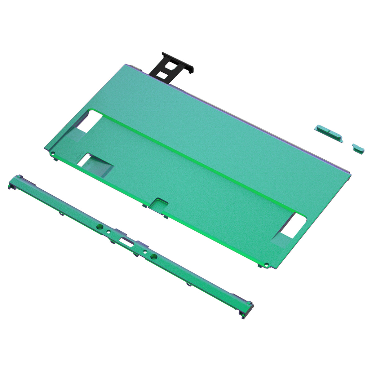 eXtremeRate Retail Chameleon Green Purple Soft Touch Console Back Plate DIY Replacement Housing Shell Case for Nintendo Switch OLED Console – JoyCon Shell & Kickstand NOT Included - BNSOP3002