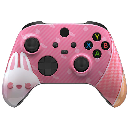 eXtremeRate Retail Easter Rabbit Replacement Part Faceplate, Soft Touch Grip Housing Shell Case for Xbox Series S & Xbox Series X Controller Accessories - Controller NOT Included - FX3T167