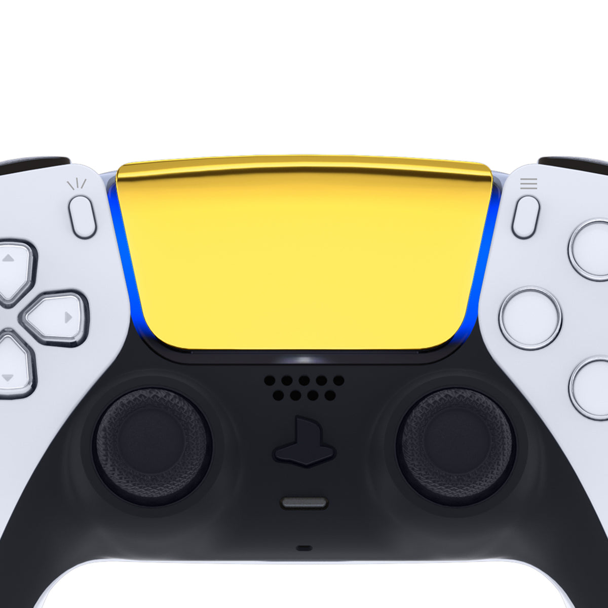 eXtremeRate Retail Chrome Gold Replacement Touchpad Cover Compatible with ps5 Controller BDM-010 BDM-020 & BDM-030, Custom Part Touch Pad Compatible with ps5 Controller - Controller NOT Included - JPF4045G3