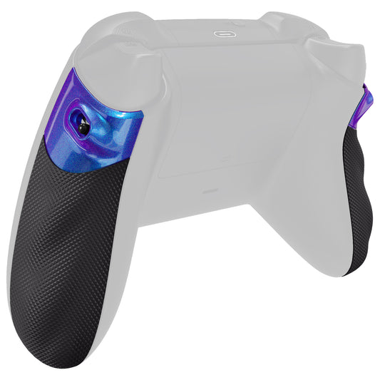 eXtremeRate Retail FLEXOR Rubberized Side Rails Grips Trigger Stop Kit for Xbox Series X/S Controller, Ergonomic Trigger Stopper Handle Grips for Xbox Core Controller – Diamond Textured Chameleon Purple Blue - PX3Q3002