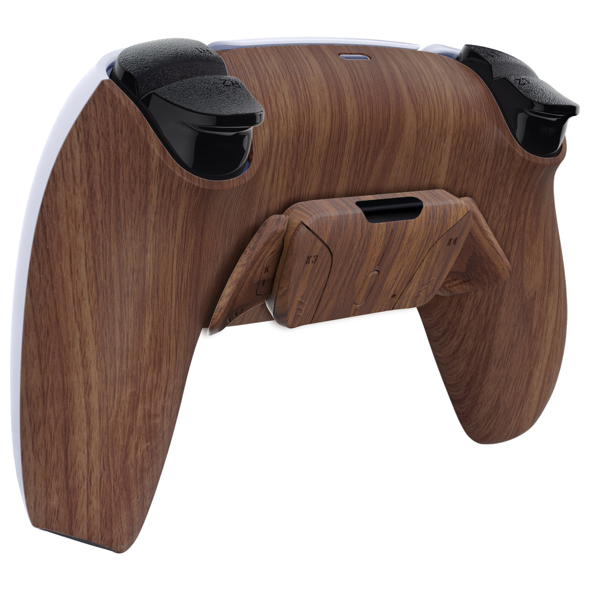 eXtremeRate Retail Wood Grain Pattern Remappable RISE 4.0 Remap Kit for PS5 Controller BDM 010 & BDM 020, Upgrade Board & Redesigned Back Shell & 4 Back Buttons for PS5 Controller - Controller NOT Included - YPFS2001