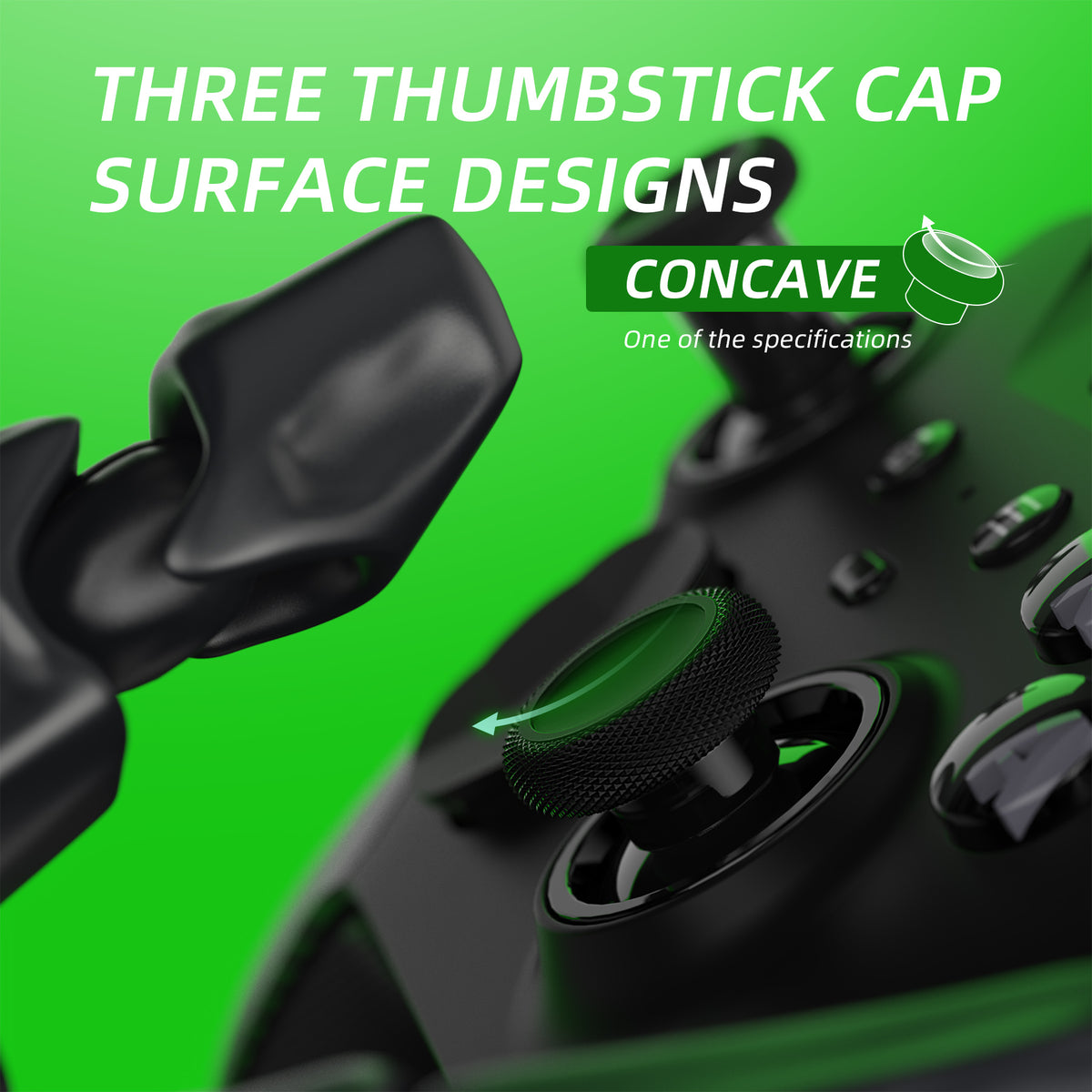 6 in 1 Metal Replacement Thumbsticks for Xbox Elite Series 2 & Elite 2 Core Controller (Model 1797) - Metallic Black eXtremeRate