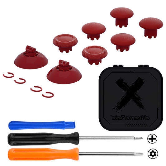 eXtremeRate EDGE Sticks Replacement Interchangeable Thumbsticks for Xbox Series X/S & Xbox Core & Xbox One X/S & Xbox Elite V1 & NS Switch Pro Controller - Carmine Red