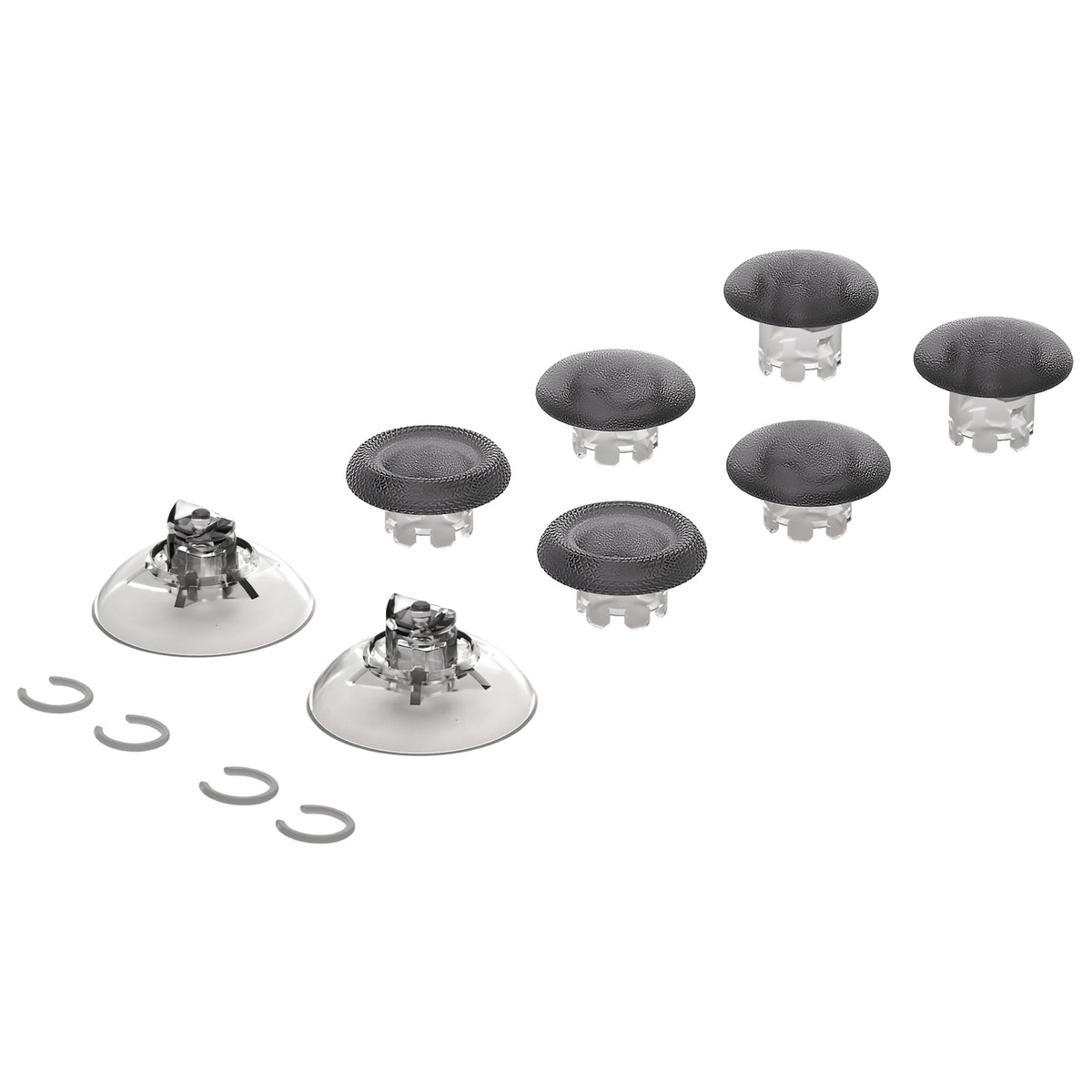 eXtremeRate EDGE Sticks Replacement Interchangeable Thumbsticks for Xbox Series X/S & Xbox Core & Xbox One X/S & Xbox Elite V1 & NS Switch Pro Controller - Clear Black