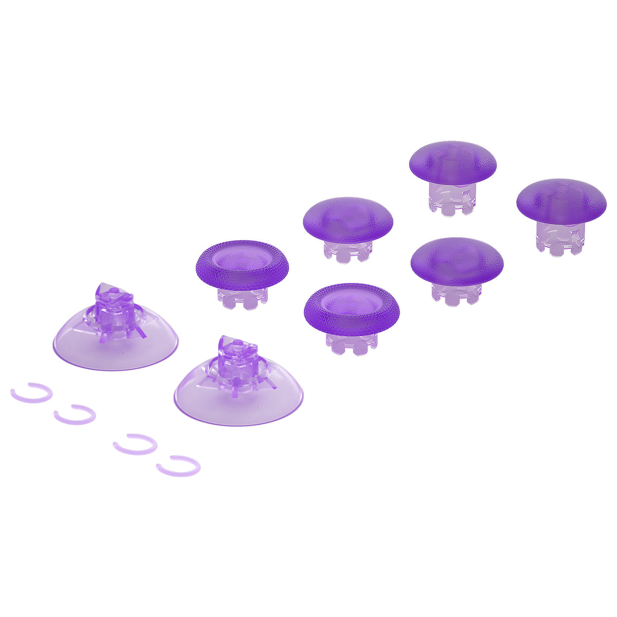 eXtremeRate EDGE Sticks Replacement Interchangeable Thumbsticks for Xbox Series X/S & Xbox Core & Xbox One X/S & Xbox Elite V1 & NS Switch Pro Controller - Clear Atomic Purple