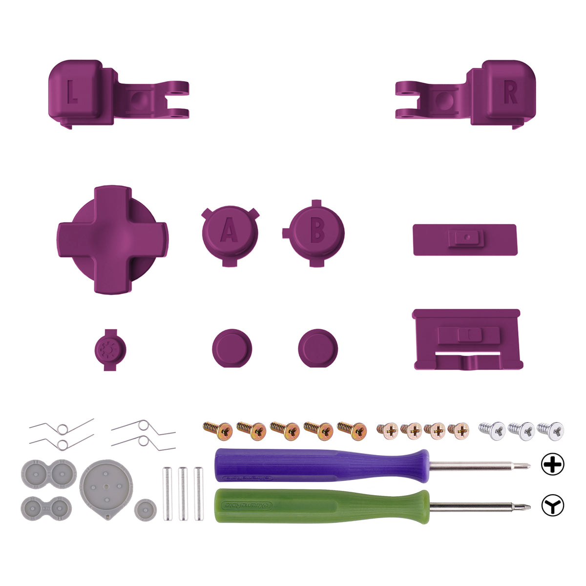 eXtremeRate Custom Replacement Full Set Buttons for Gameboy Advance SP GBA SP Console - DMG Grape