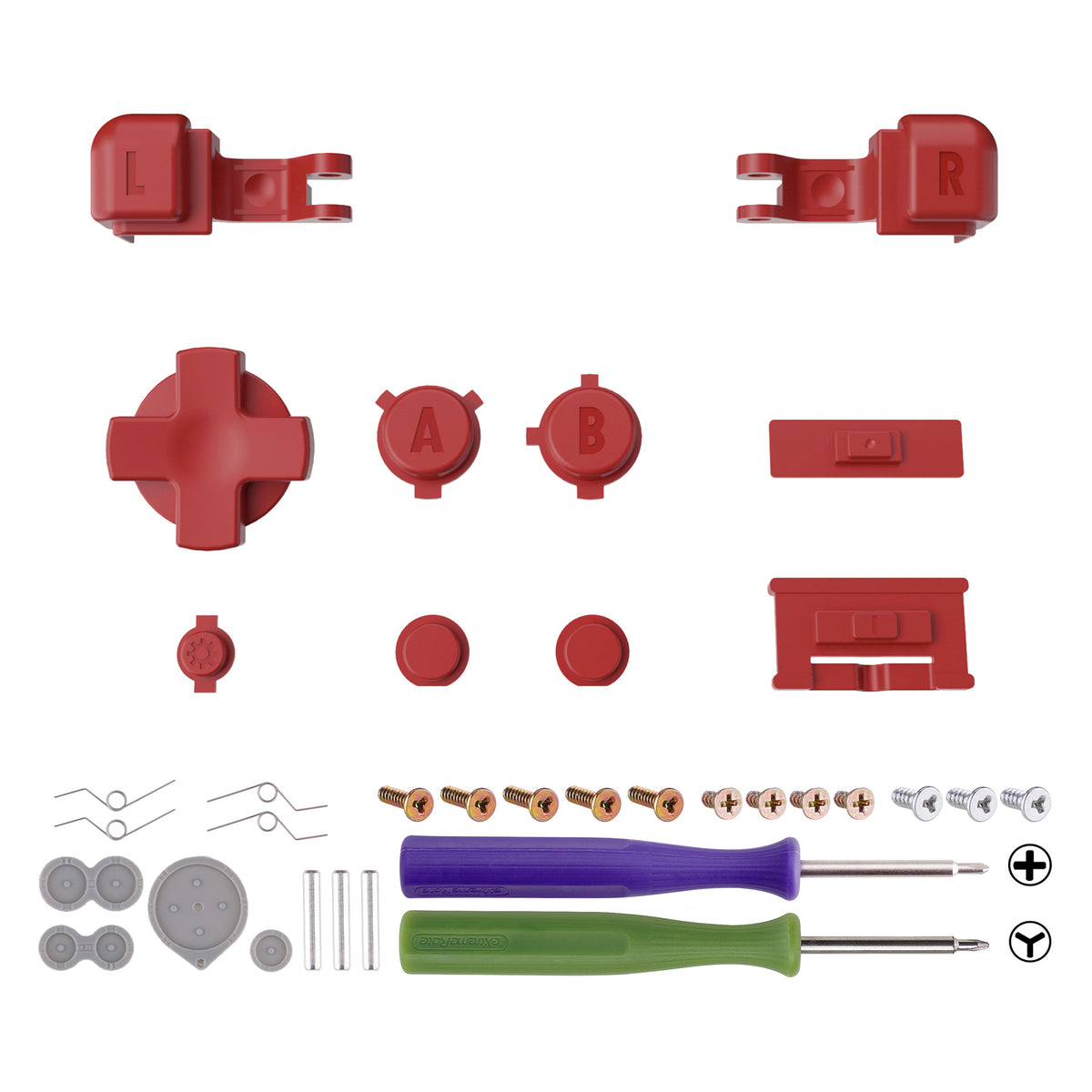 eXtremeRate Custom Replacement Full Set Buttons for Gameboy Advance SP GBA SP Console - Monster Red