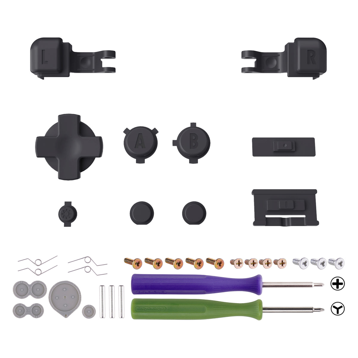 eXtremeRate Custom Replacement Full Set Buttons for Gameboy Advance SP GBA SP Console - Dark Gray