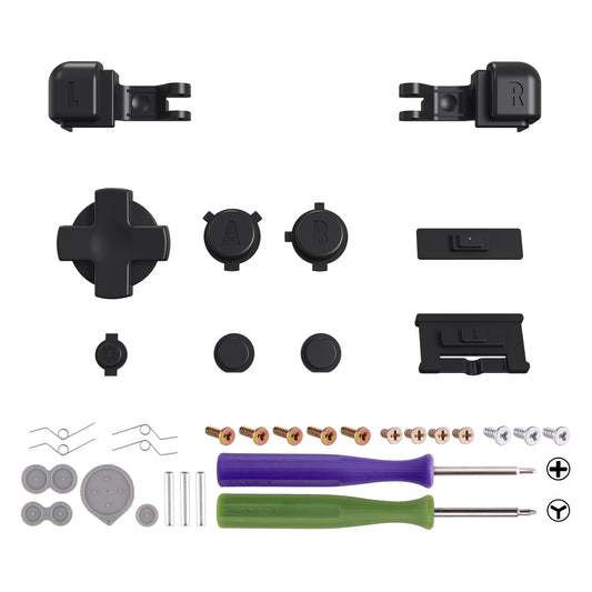 eXtremeRate Custom Replacement Full Set Buttons for Gameboy Advance SP GBA SP Console - Black