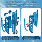 eXtremeRate DIY Replacement Full Set Shell Case with Buttons for Joycon 2 of Nintendo Switch 2 - Deluxe Version - Clear Blue