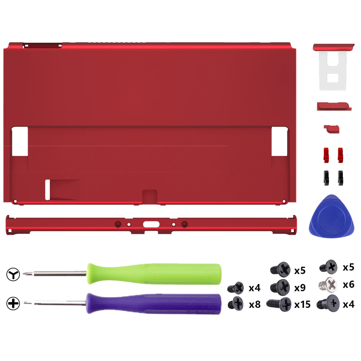 eXtremeRate Replacement Back Plate for Nintendo Switch OLED Console - Scarlet Red