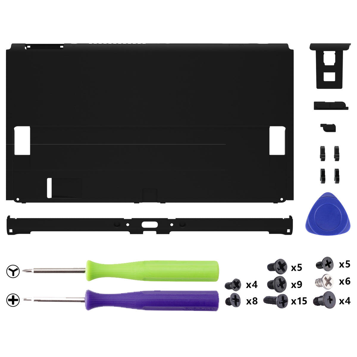 eXtremeRate Replacement Back Plate for Nintendo Switch OLED Console - Black