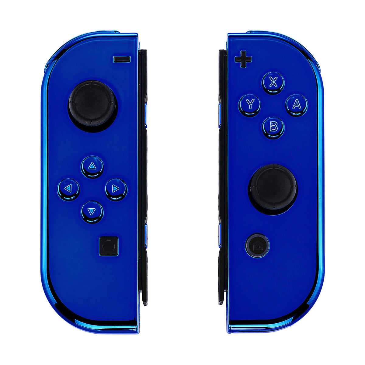 eXtremeRate Replacement Full Set Shell Case with Buttons for Joycon of NS Switch - Chrome Blue
