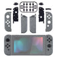 eXtremeRate Replacement Full Set Shell Case with Buttons for Joycon of NS Switch - Brushed Silver Patterned