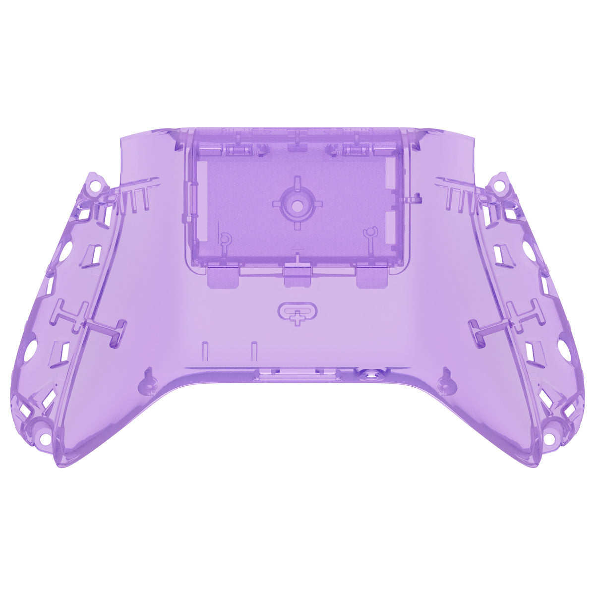 eXtremeRate Retail Clear Atomic Purple Custom Bottom Shell with Battery Cover for Xbox Series S/X Controller, DIY Replacement Backplate Cover for Xbox Core Controller Model 1914 - Controller & Side Rails NOT Included - BX3M505