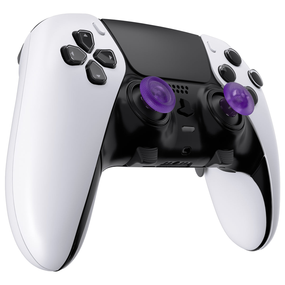eXtremeRate Retail Clear Atomic Purple Replacement Swappable Thumbsticks for PS5 Edge Controller, Custom Interchangeable Analog Stick Joystick Caps for PS5 Edge Controller - Controller & Thumbsticks Base NOT Included - P5J102