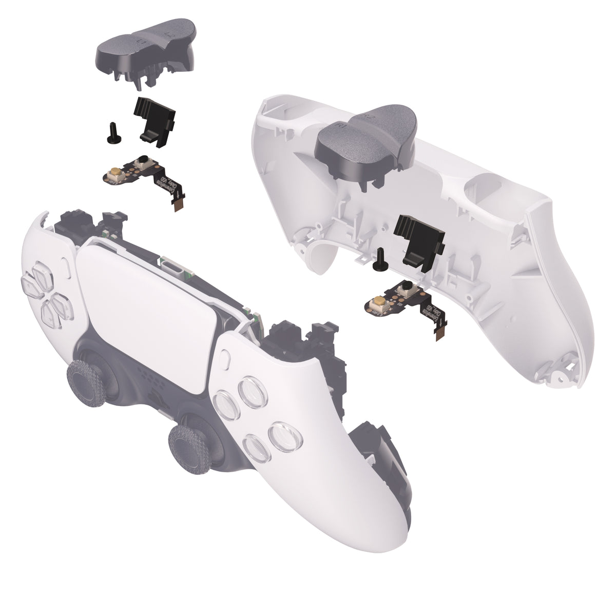 Clicky Hair Trigger Kit for ps5 Controller BDM-010 & BDM-020 Shoulder Buttons, Custom Flashshot Trigger Stop Flex Cable for ps5 Controller - Controller NOT Included - PFMD004 eXtremeRate
