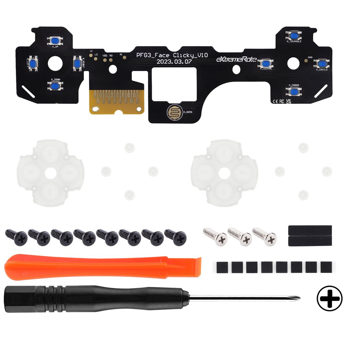 eXtremeRate Retail Custom Tactile Dpad & Action Buttons Face Clicky Kit V3 for ps5 Controller BDM-030