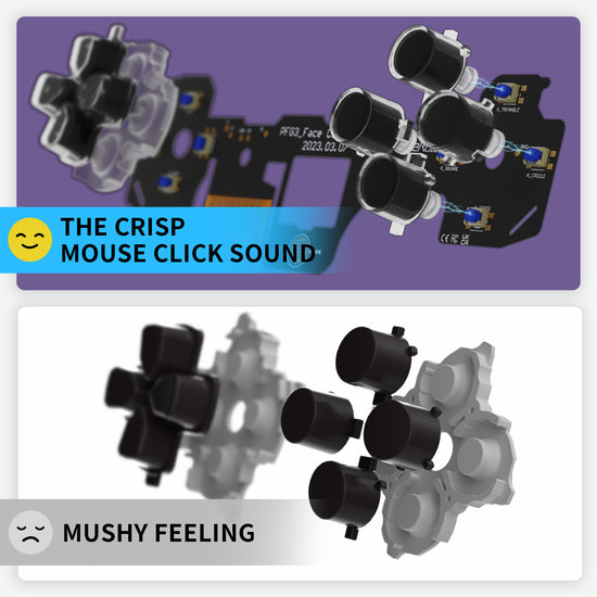 eXtremeRate Retail Custom Tactile Dpad & Action Buttons Face Clicky Kit V3 for ps5 Controller BDM-030