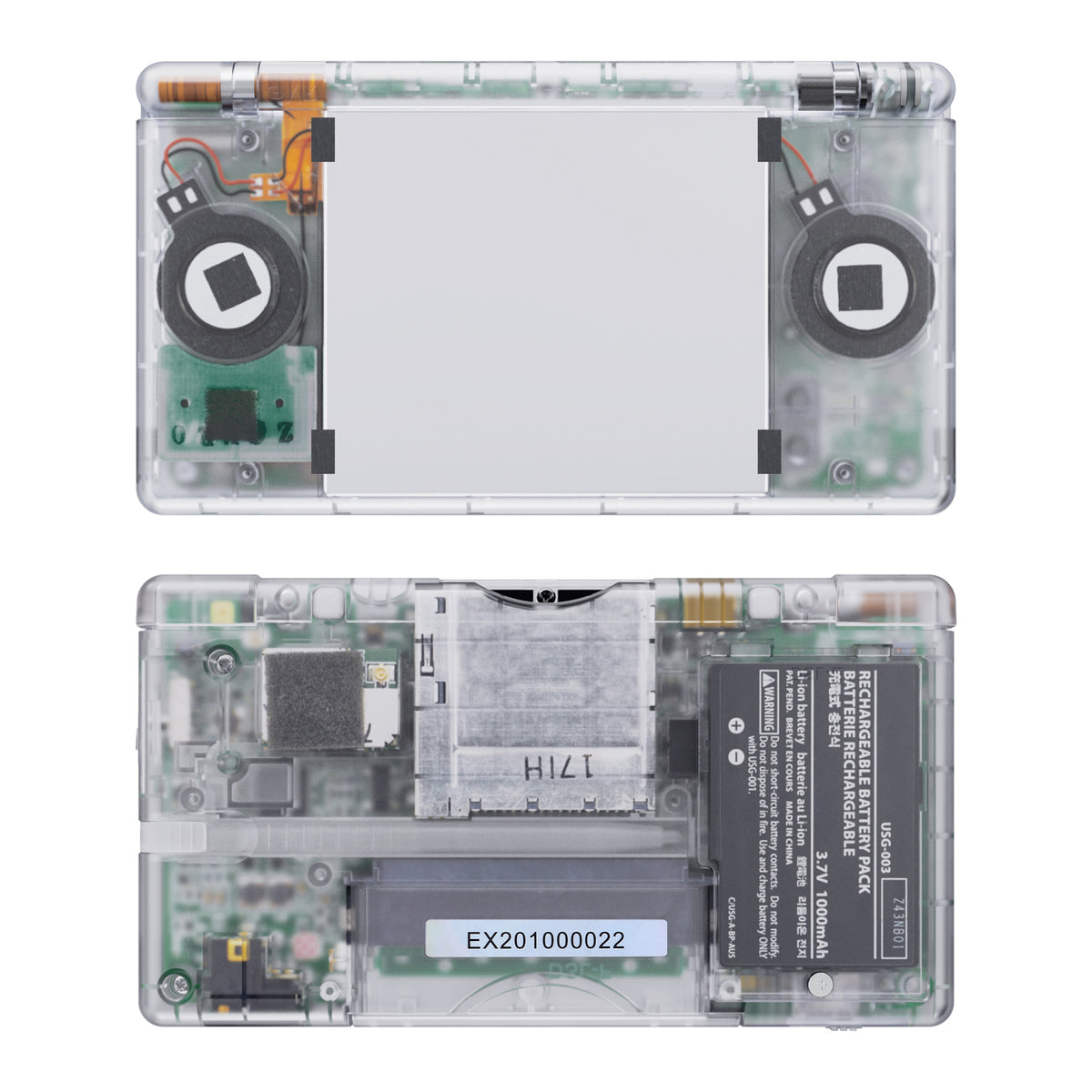 eXtremeRate Replacement Full Housing Shell & Buttons with Screen Lens for Nintendo DS Lite NDSL - Transparent Clear