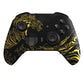 eXtremeRate Replacement Front Housing Shell Case with Accent Rings for Xbox One Elite Series 2 & Elite 2 Core Controller (Model 1797) - The Great GOLDEN Wave Off Kanagawa - Black eXtremeRate