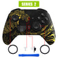 eXtremeRate Replacement Front Housing Shell Case with Accent Rings for Xbox One Elite Series 2 & Elite 2 Core Controller (Model 1797) - The Great GOLDEN Wave Off Kanagawa - Black eXtremeRate