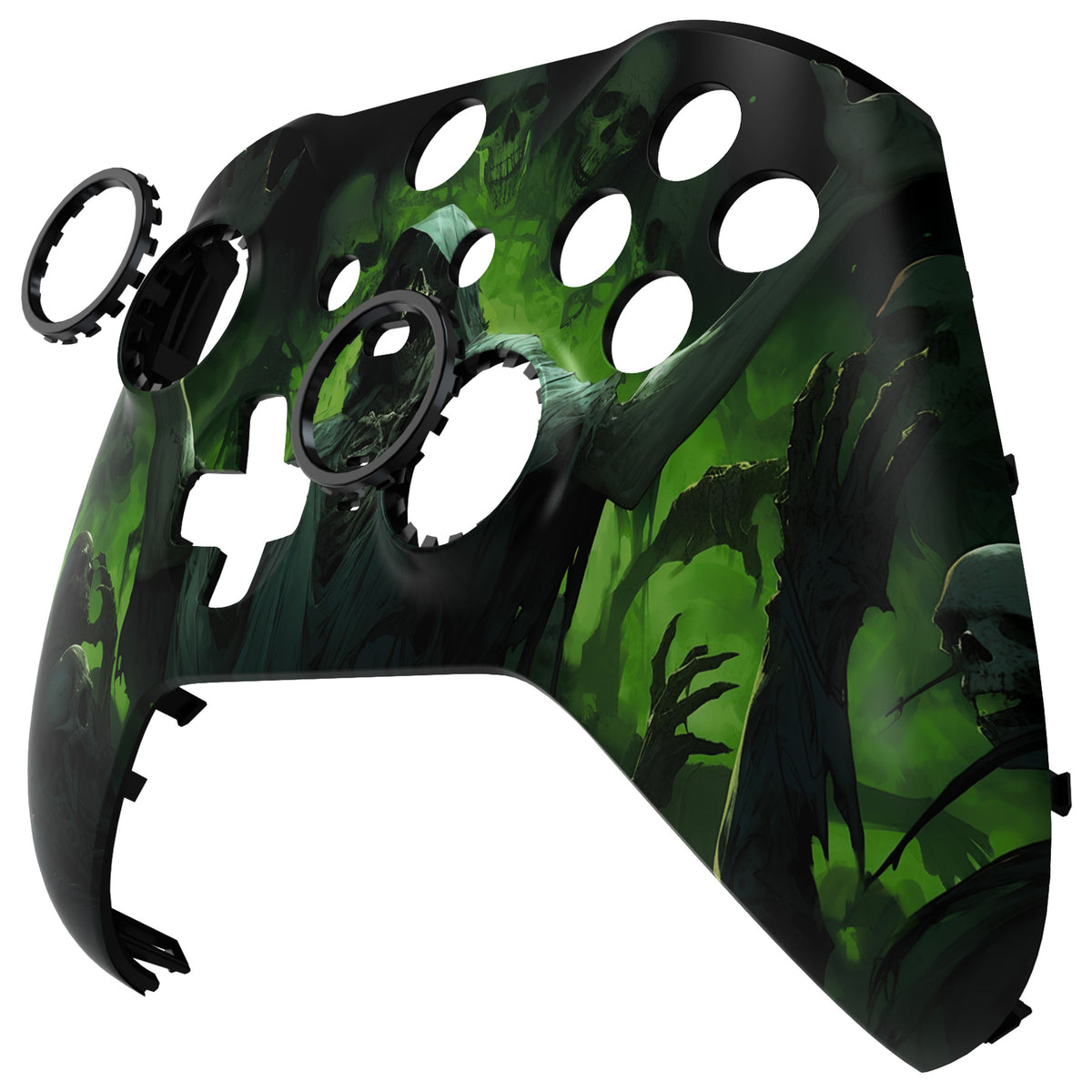 eXtremeRate Replacement Front Housing Shell Case with Accent Rings for Xbox One Elite Series 2 & Elite 2 Core Controller (Model 1797) - Dark Carnival