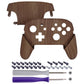 eXtremeRate Replacement Full Set Shell Faceplate Backplate Handles for Nintendo Switch Pro - Wood Grain