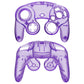 eXtremeRate Replacement Faceplate Backplate with Buttons for Nintendo GameCube Controller NGC - Clear Atomic Purple