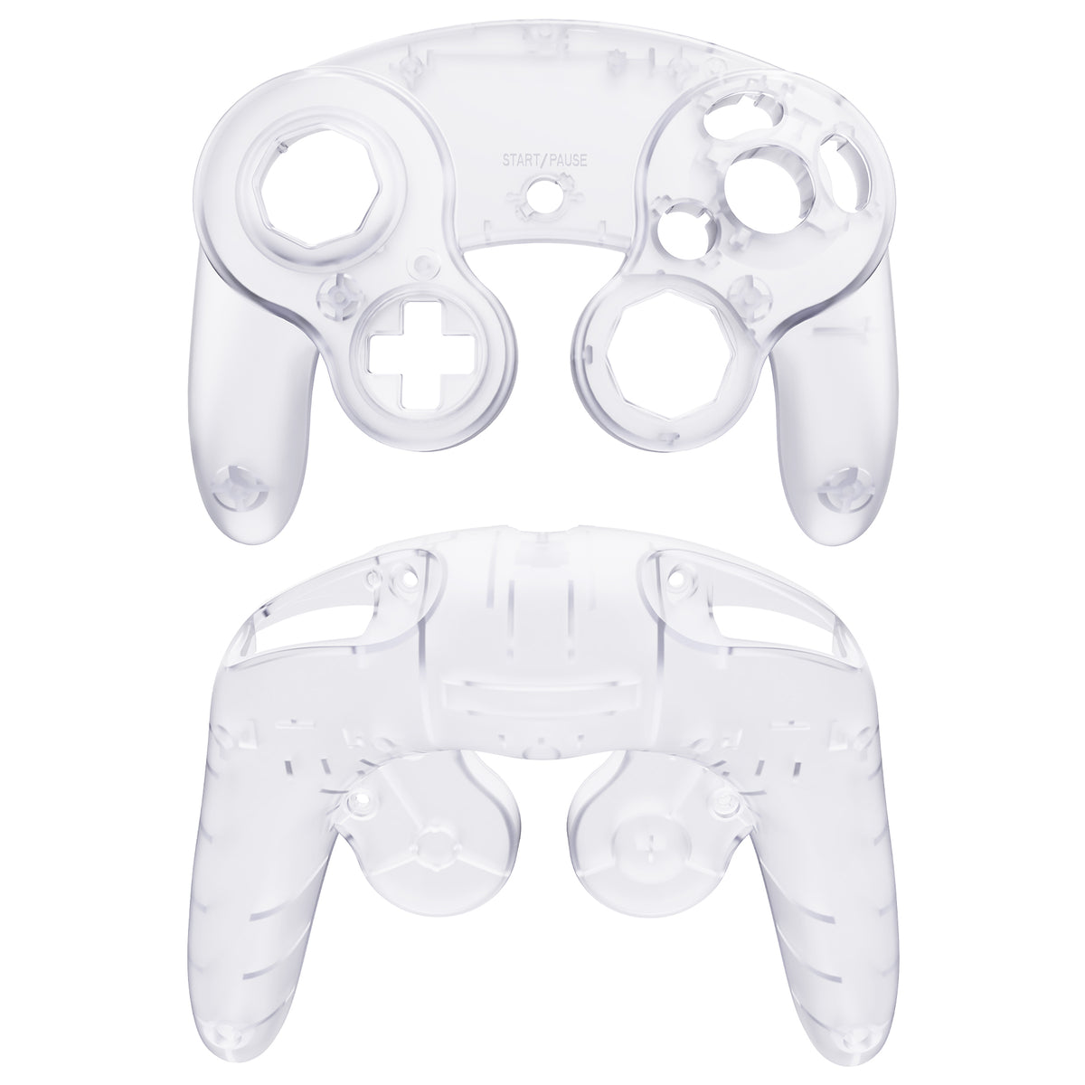 eXtremeRate Replacement Faceplate Backplate with Buttons for Nintendo GameCube Controller NGC - Clear