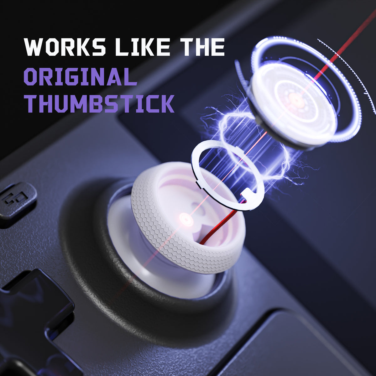 eXtremeRate Replacement Thumbsticks with Original Touch Sensing for Steam Deck LCD & OLED - Frosted White