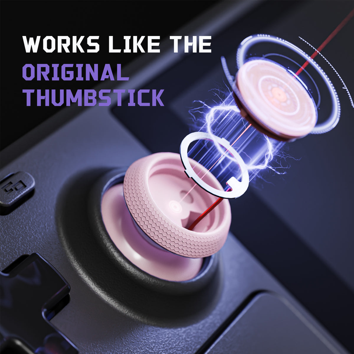 eXtremeRate Replacement Thumbsticks with Original Touch Sensing for Steam Deck LCD & OLED - Cherry Blossoms Pink