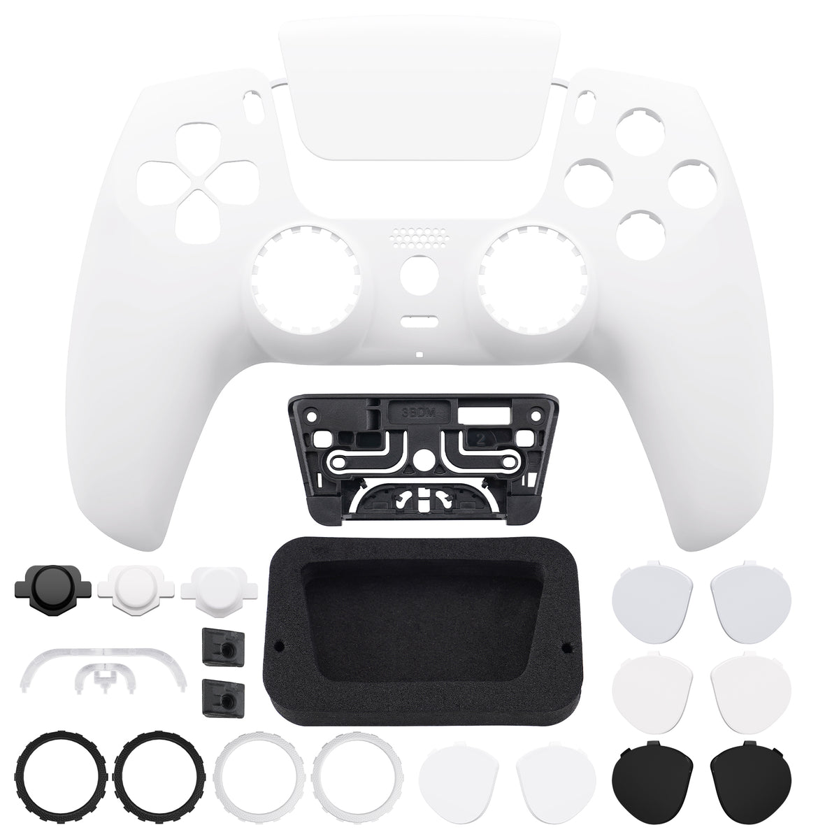 eXtremeRate LUNA Redesigned Replacement Front Shell with Touchpad Compatible with PS5 Controller BDM-010/020/030/040/050/060 - White