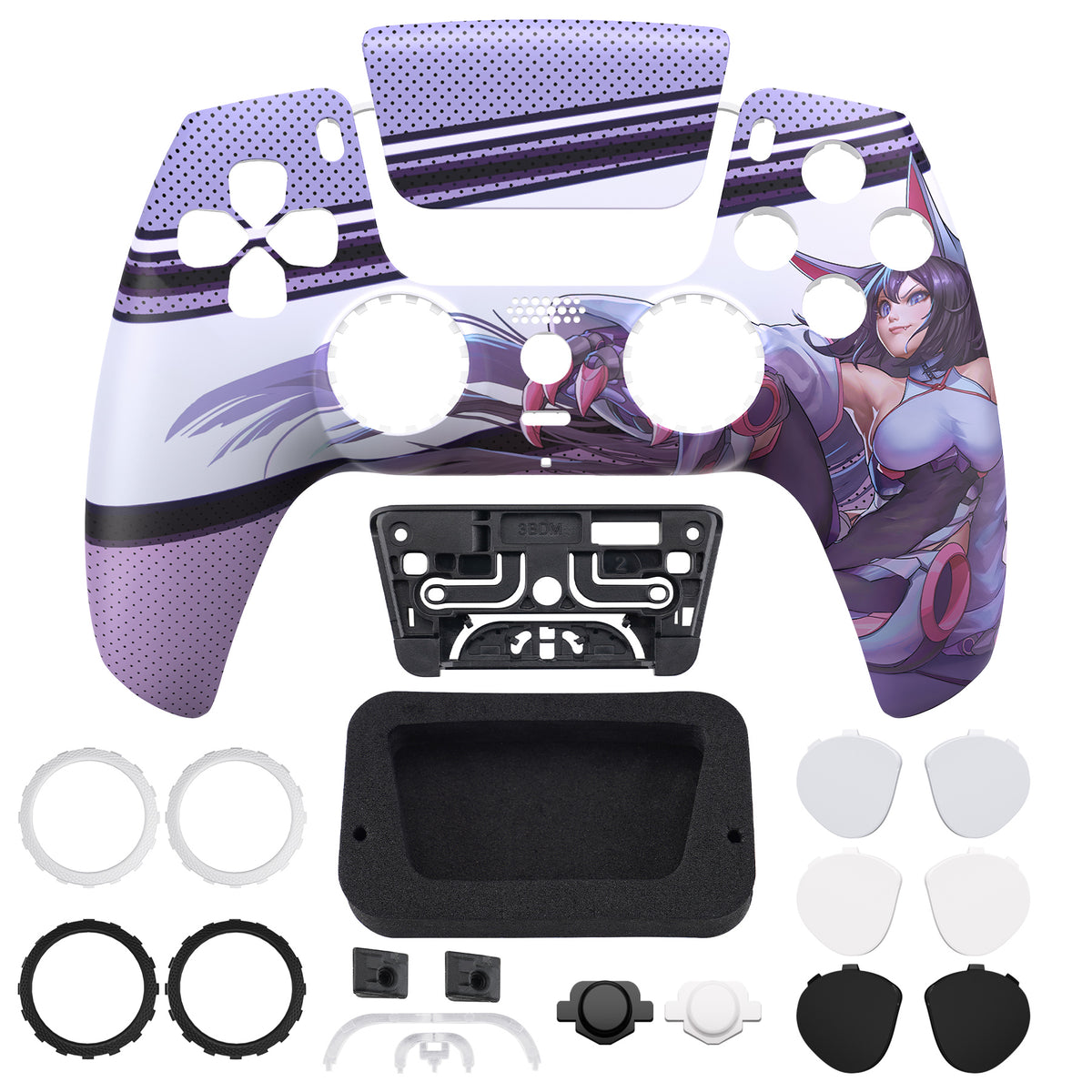 eXtremeRate LUNA Redesigned Replacement Front Shell with Touchpad Compatible with PS5 Controller BDM-010/020/030/040/050/060 - Neko Mecha
