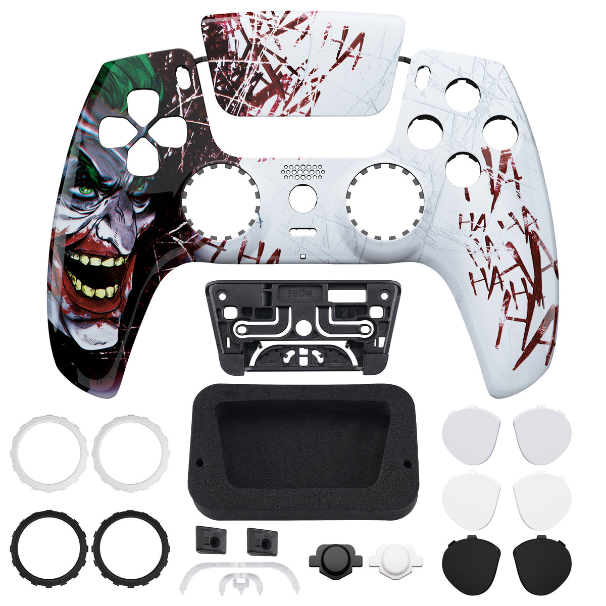 eXtremeRate LUNA Redesigned Replacement Front Shell with Touchpad Compatible with PS5 Controller BDM-010/020/030/040/050/060 - Clown HAHAHA