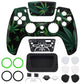 eXtremeRate LUNA Redesigned Replacement Front Shell with Touchpad Compatible with PS5 Controller BDM-010/020/030/040/050/060 - Green Weeds